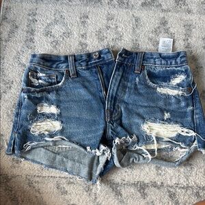 Abercrombie & Fitch Blue Jean Shorts Distressed Cut-Offs